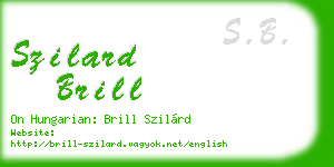 szilard brill business card