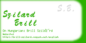 szilard brill business card